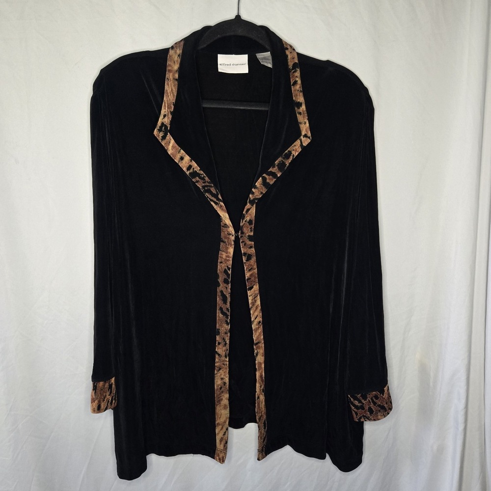 Vintage Alfred Dunner 3 Pc Set Skirt Shirt Jacket Animal Print Women Large/XL - Picture 2 of 10